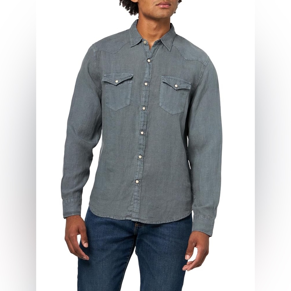 ❄️ Lucky Brand Light Blue Gray Shirt SZ XL